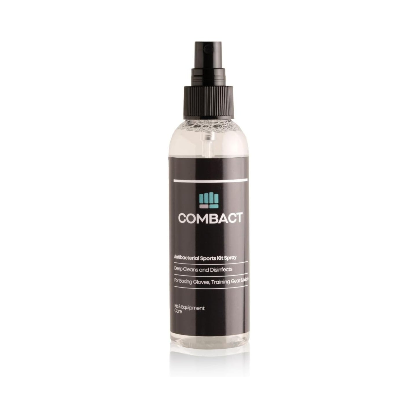 Professional product photograph of the Combact Antibacterial Sports Kit Spray which is an antibacterial boxing glove cleaner and boxing gloves spray